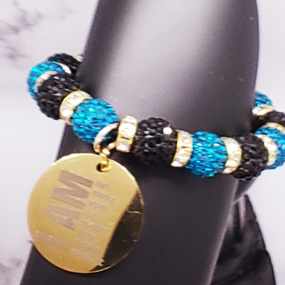 Beaded bracelet with charm